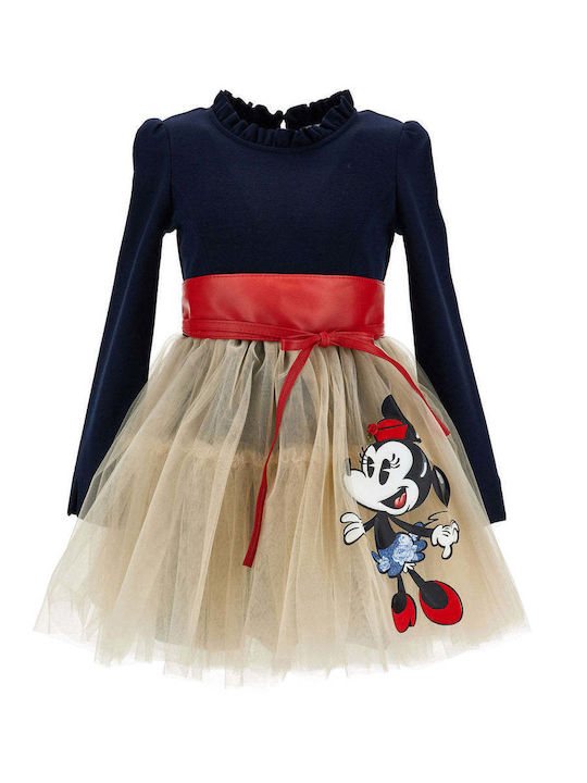 Girls Dress Long Sleeve Tulle Set with Accessories Blue