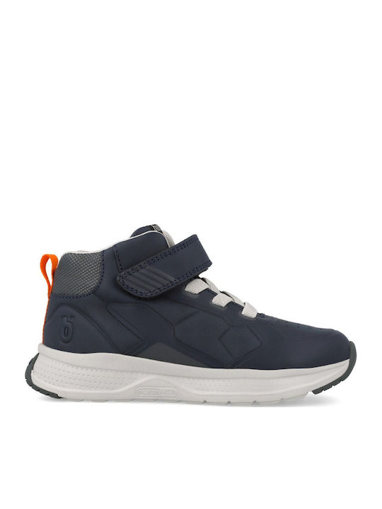 Anatomic Leather Kids Ankle Boots with Hoop & Loop Closure Blue