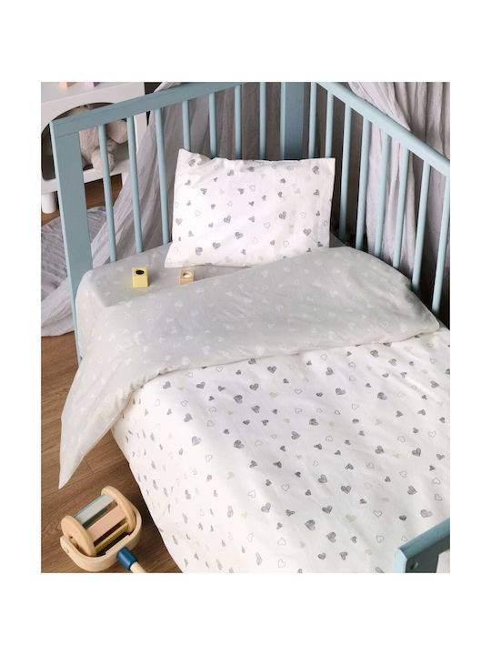 Kentia Baby Duvet Cover Set With Pillowcase Marker 22 White 100x140cm