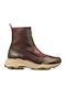 Leder Stiefeletten Damen Burgundisch