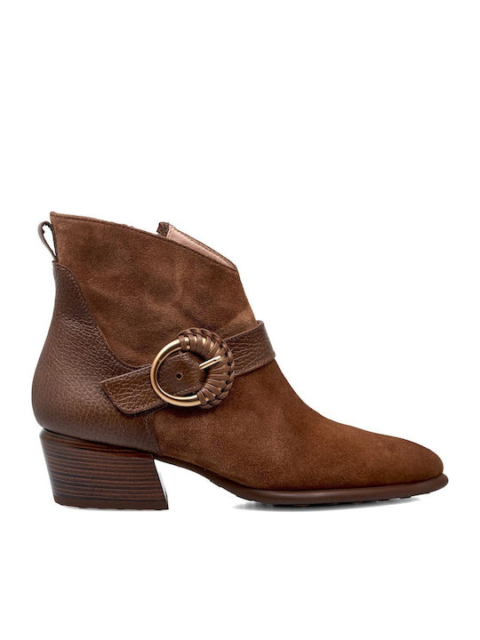 Hispanitas Leder Stiefeletten Damen Tabac Braun