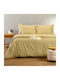 Melinen Samuele Σετ Σεντόνια Διπλά με Λάστιχο 150x200+32εκ. Olive/beige (4τμχ)
