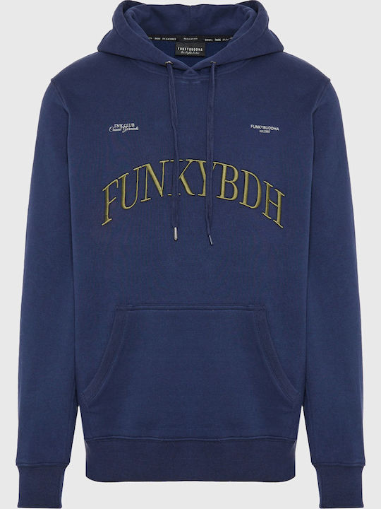 Funky Buddha Sweatshirt with Hood Navy Blue