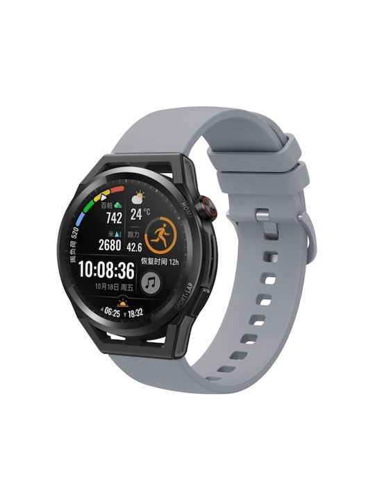 Monochrome Soft Silicone Watch Strap Huawei Watch GT Runner 22mm Gray
