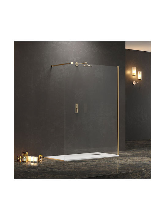 Karag Walkin 1 Σταθερό Πλαϊνό Ντουζιέρας 170x200cm Clear Glass Oro