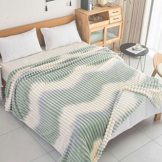 SpitiBazaar Blanket Velvet Single 160x240cm Mint - White