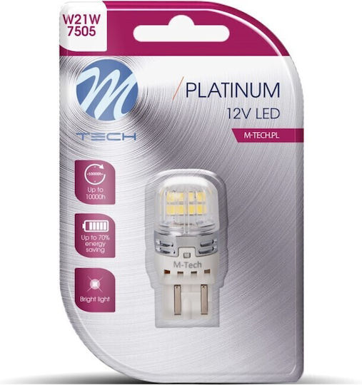 M-Tech Lamps Car Platinum W21W Canbus White 1pcs