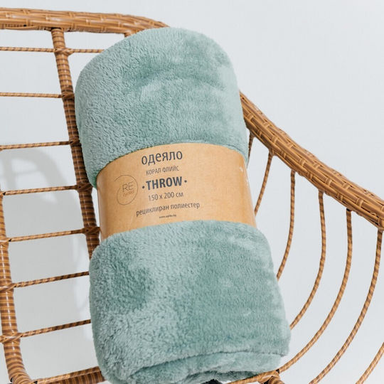 Aglika Κουβέρτα Fleece Μονή 150x200εκ. Aqua