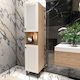 Dulap Coloană Pentru Baie Luxe 172cm Alb Complet MDF Rafturi Reglabile