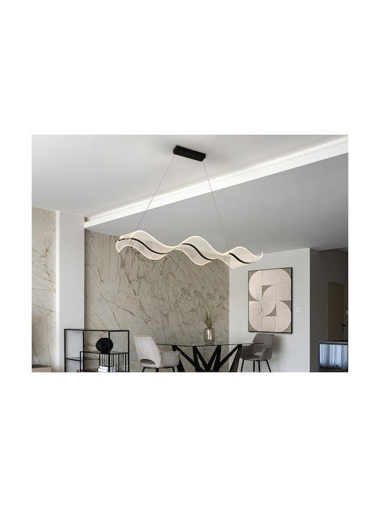 Olas Adjustable Pendant Light Black LED with Warm to Cool White Light 122x13x36cm