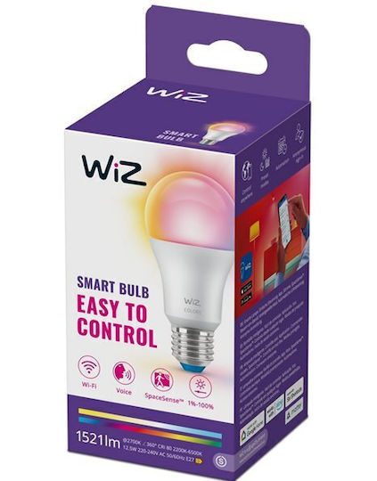WiZ Smart Bulb LED 13W for Socket E27 and Shape A60 RGBW 1521lm Dimmable