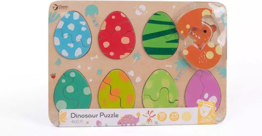 Lemnos Puzzle pentru Copii cu Îmbinări Dinozauri Classic World
