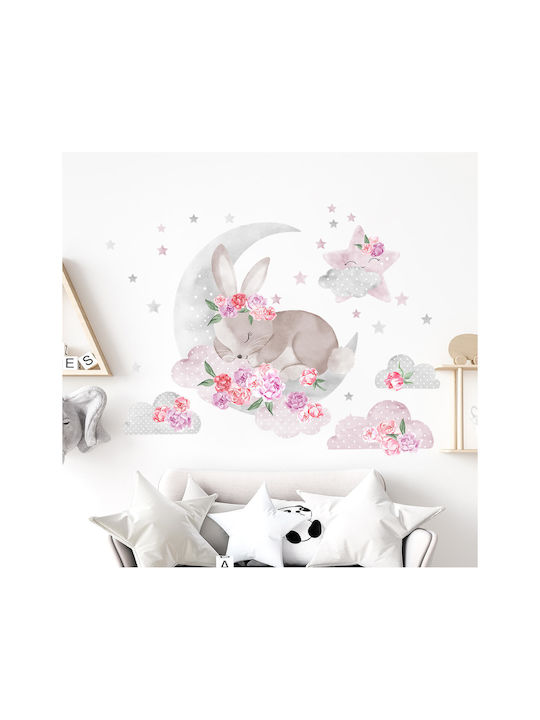 Wandsticker Hase Pink Schlafender Hase 59x51 Cm Wandsticker Hase Pink Schlafender Hase 59x51 Cm