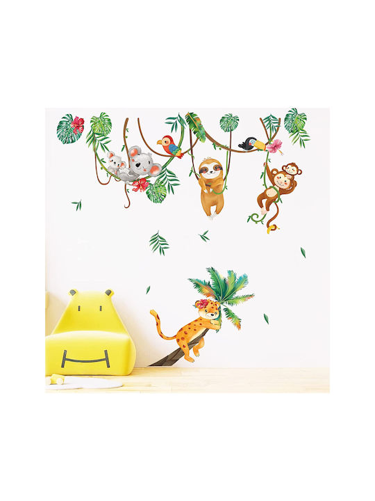 Decalmile Αυτοκόλλητα Τοίχου Παιδικό Δωμάτιο Monkey Koala Dm0857a