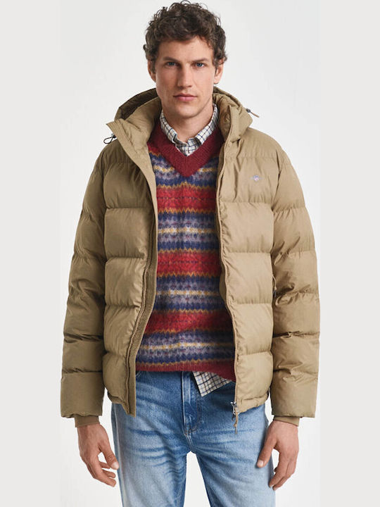 Gant Μπουφάν Puffer Αδιάβροχο Light Taupe