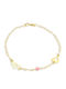 Goldjewels Kids Bracelet Chain K9 Butterfly Heart Bead from Gold 9K with Heart, Butterfly & Stones