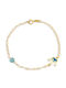 Goldjewels Kids Bracelet Chain from Gold 14K with Evil Eye & Crown