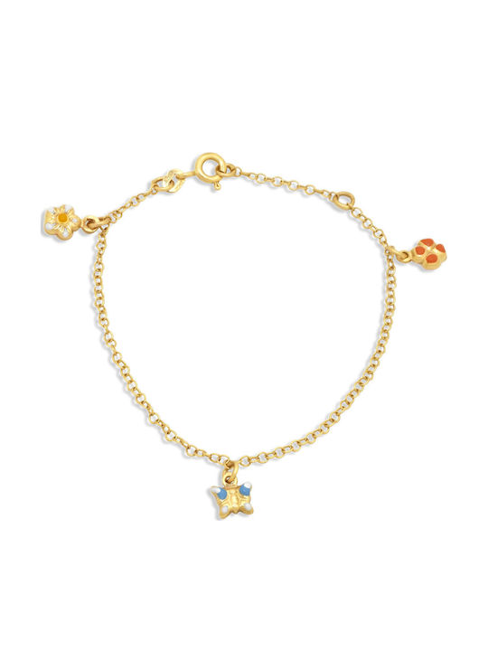 Goldjewels Kids Bracelet Chain from Gold 14K with Flower