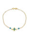Goldjewels Παιδικό Βραχιόλι Αλυσίδα Χάντρες από Χρυσό 9K με Πέτρες