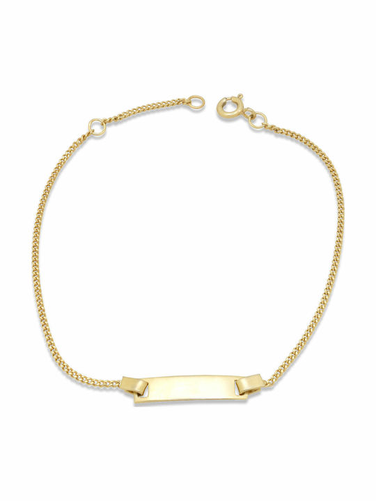 Goldjewels Παιδικό Βραχιόλι Ταυτότητα από Επιχρυσωμένο Ασήμι