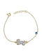 Goldjewels Παιδικό Βραχιόλι Αλυσίδα Επίχρυσο από Επιχρυσωμένο Ασήμι με Ματάκι