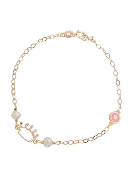 Goldjewels Kids Bracelet Chain from Gold 9K with Crown