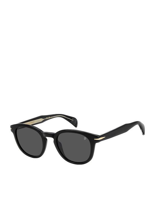 David Beckham Unisex Sunglasses with Black Plastic Frame and Black Lens DB 1198/S 807/IR