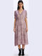 Midi Σεμιζιέ Φόρεμα Transcendent Pink