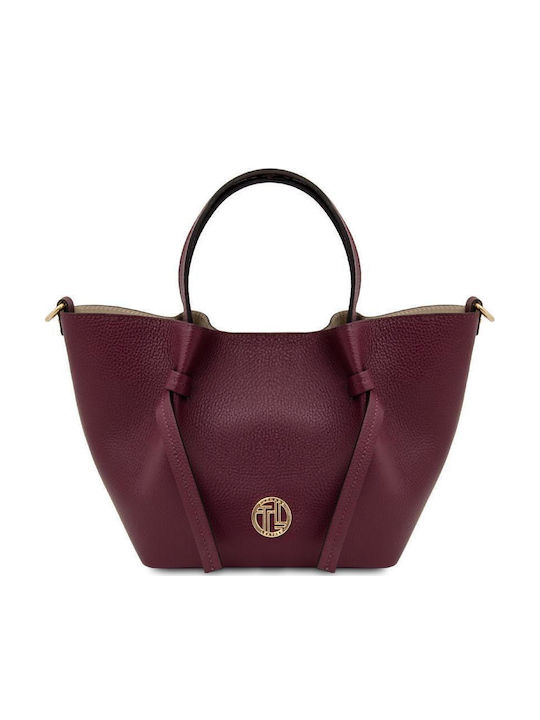De piele Geantă de damă De umăr Burgundy