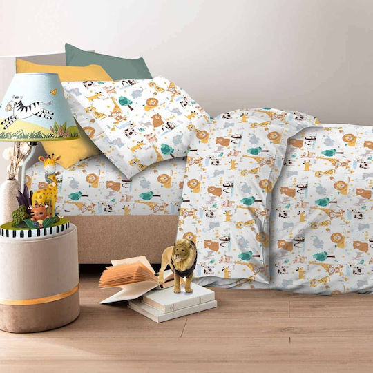 Astron Italy Set Kinderbettlaken Baumwoll Tiere 170x260cm 3 Stück