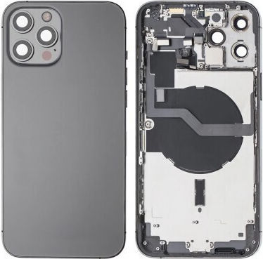 Apple iPhone 12 Pro Max Full Housing All Parts Vibra NFC Charging Port Power Volume Flash Flex SIM Tray Gray Grade A