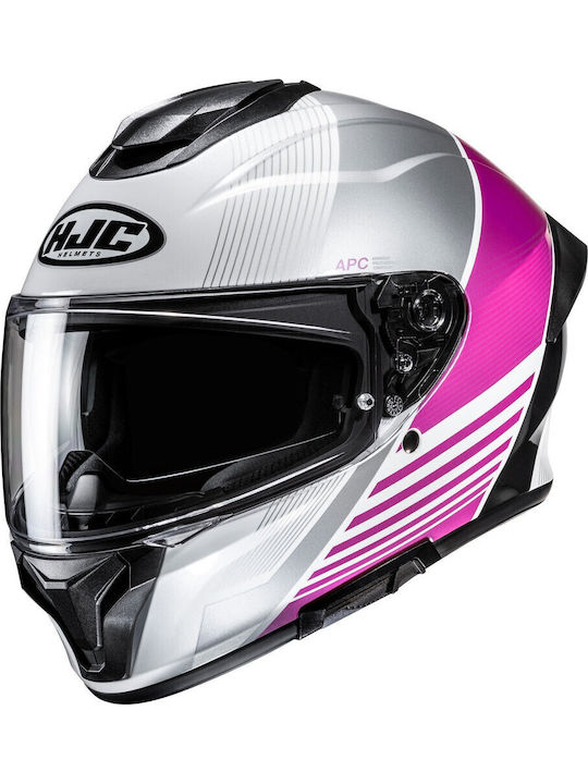 HJC C71 Morix MC8 Pink White Motorcycle Helmet ...