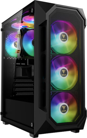 Gamdias AURA GC1 Gaming Midi Tower Computer Case with Side Window and RGB Lighting Black