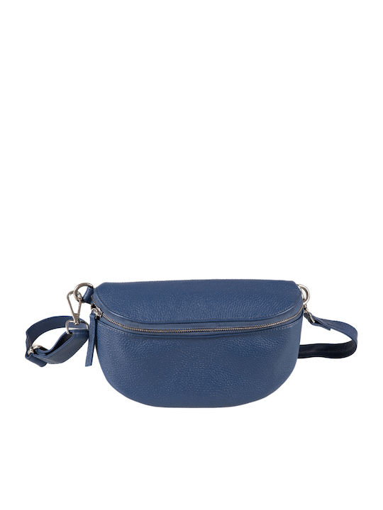 Fetiche Leather Δερμάτινο Τσαντάκι Μέσης Μπλε