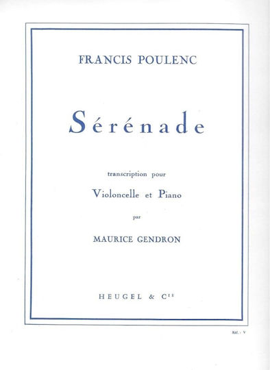 Poulenc Serenade Cello Piano Βιβλίο Τσέλο