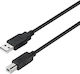 LOGIK USB 2.0 Cable USB-A male - USB-B male Ασημί 1.8m