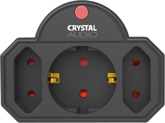 Crystal Audio Steckdosenleiste mit Überspannungsschutz 3 Positionen Lila