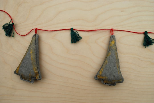 Weihnachtliche Girlande Stoff Gray 1Stück