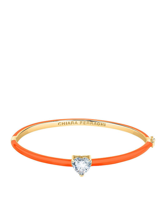 Chiara Ferragni Women's Gold Plated Brass Bracelet with Zircon 6cm