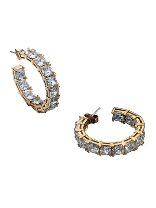 Chiara Ferragni Earrings Hoops Gold Plated with Stones