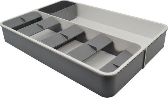 Ankor Opening Plastic Drawer Cutlery Tray 46.5x39.5x5.5cm Grey