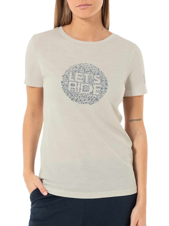 Women's Athletic Crop T-shirt Fast Drying Ecru