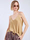 Celestino Lingerie Satin Beiges Dunkles Top