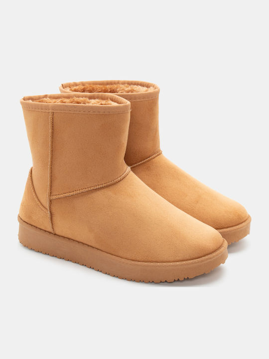 Luigi Women's Ankle Boots with Fur Brown