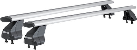 Menabo Bare De Acoperiș Din Aluminiu 112 Cm Pentru Peugeot 607 4D 2000-2005 Set Cu Picioare Argintii