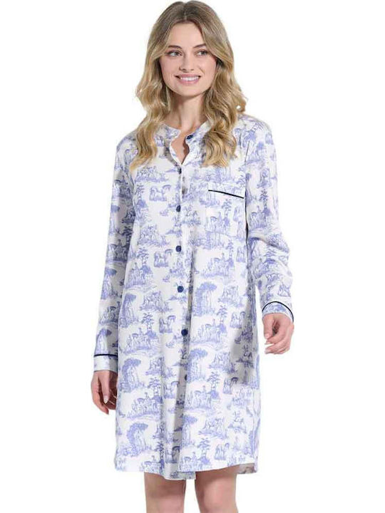 Jeannette Lingerie Winter Damen Nachthemd Weiß