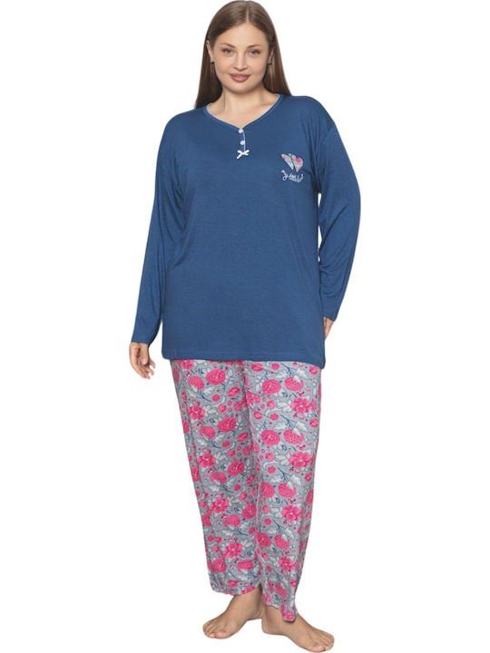 Asel Winter Women's Pyjama Set Blue
