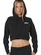 Cropped Women's Sweatshirt Hooded Black