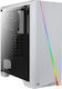 Aerocool Cylon Pro V2 Gaming Midi-Turm Computergehäuse mit Seitenfenster und RGB-Beleuchtung Weiß