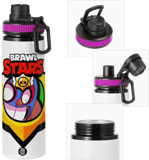 Koupakoupa Brawl Stars El Primo Kids Water Bottle made of Aluminium with Screw-on Cap Non Spill Multicolour 850ml